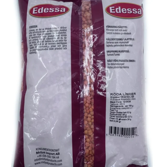 Edessa Röda Linser 800g - Bild 2