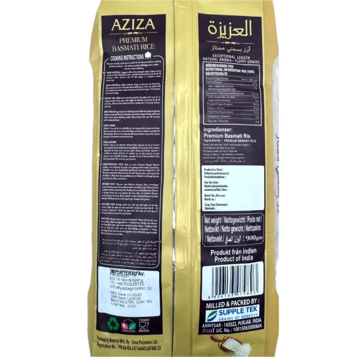 Aziza Premium Basmati Rice 900g - Bild 3