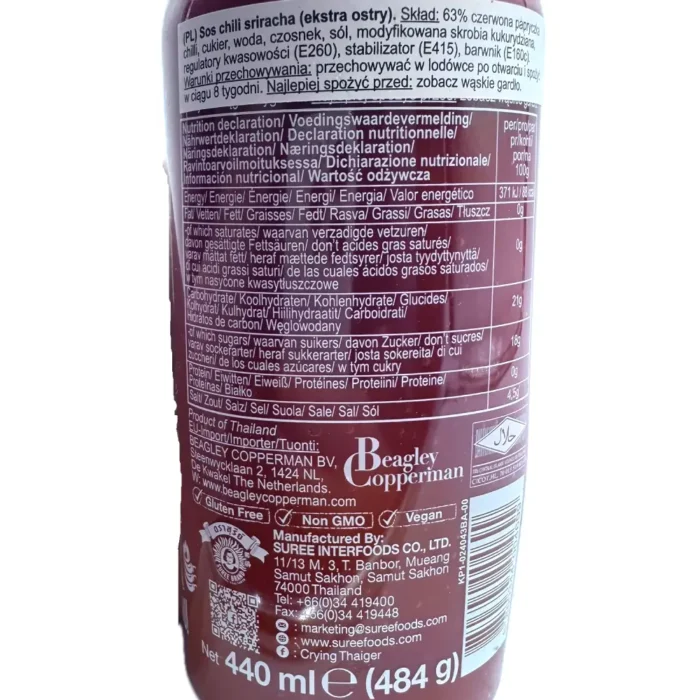 Crying Thaiger Sriracha Het Chilisås 484g - Bild 2