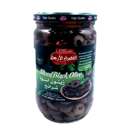 Four seasons  sliced black olives 600g