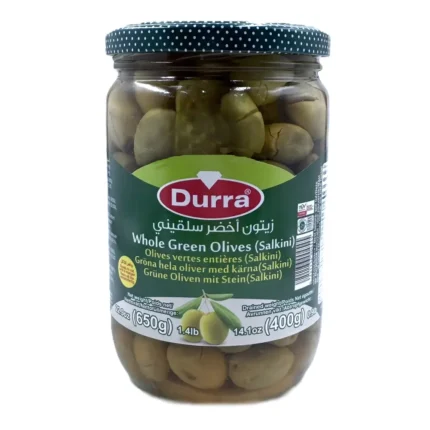 Durra whole green olives (salkini) 650g