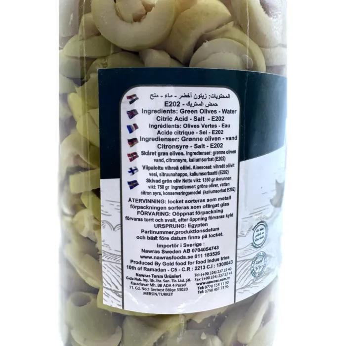 Nawras sliced green olives 1350g - Bild 2