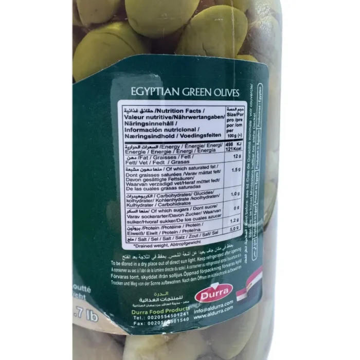 Durra egyptian whole green olives  1300g - Bild 2