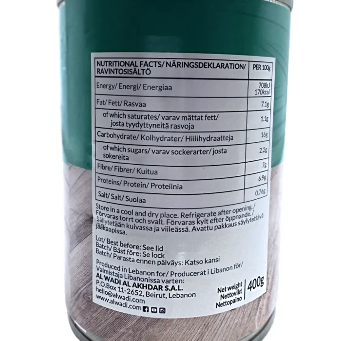 Al wadi al akhdar hummus chickpea dip 400g - Bild 2