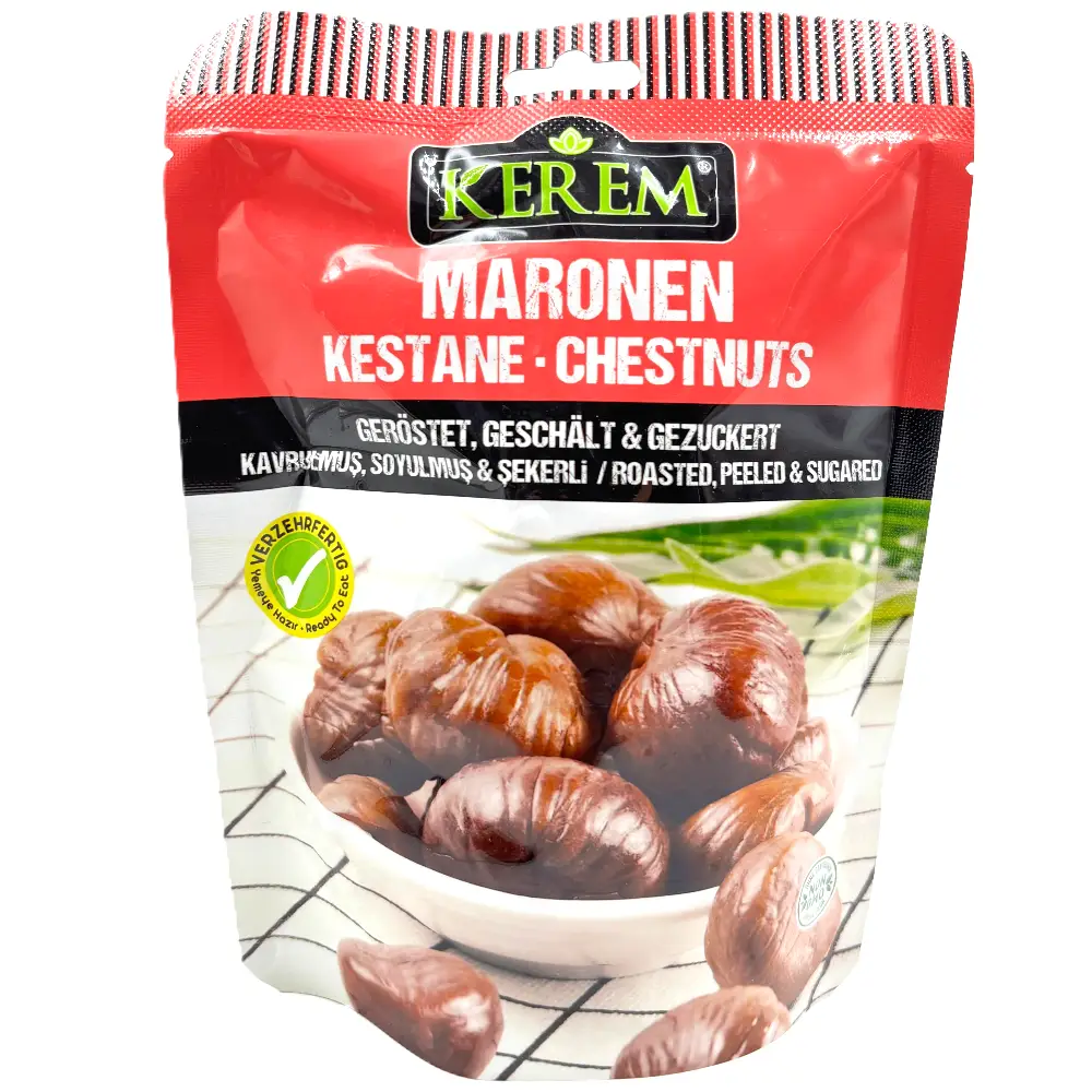 A0079-1 Kerem Maronen Kastane Kastanjer Rostade Skalade & Sugared - Bild 1